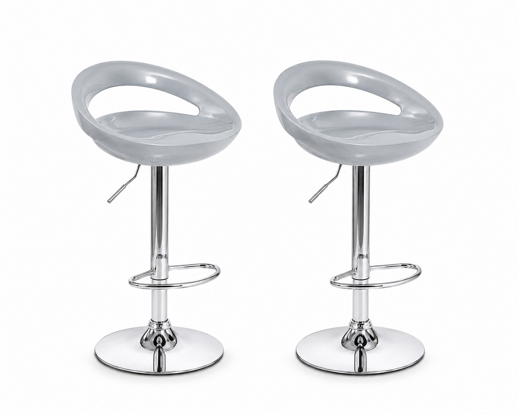 Lot de 2 tabourets de bar avec dossier, hauteur réglable