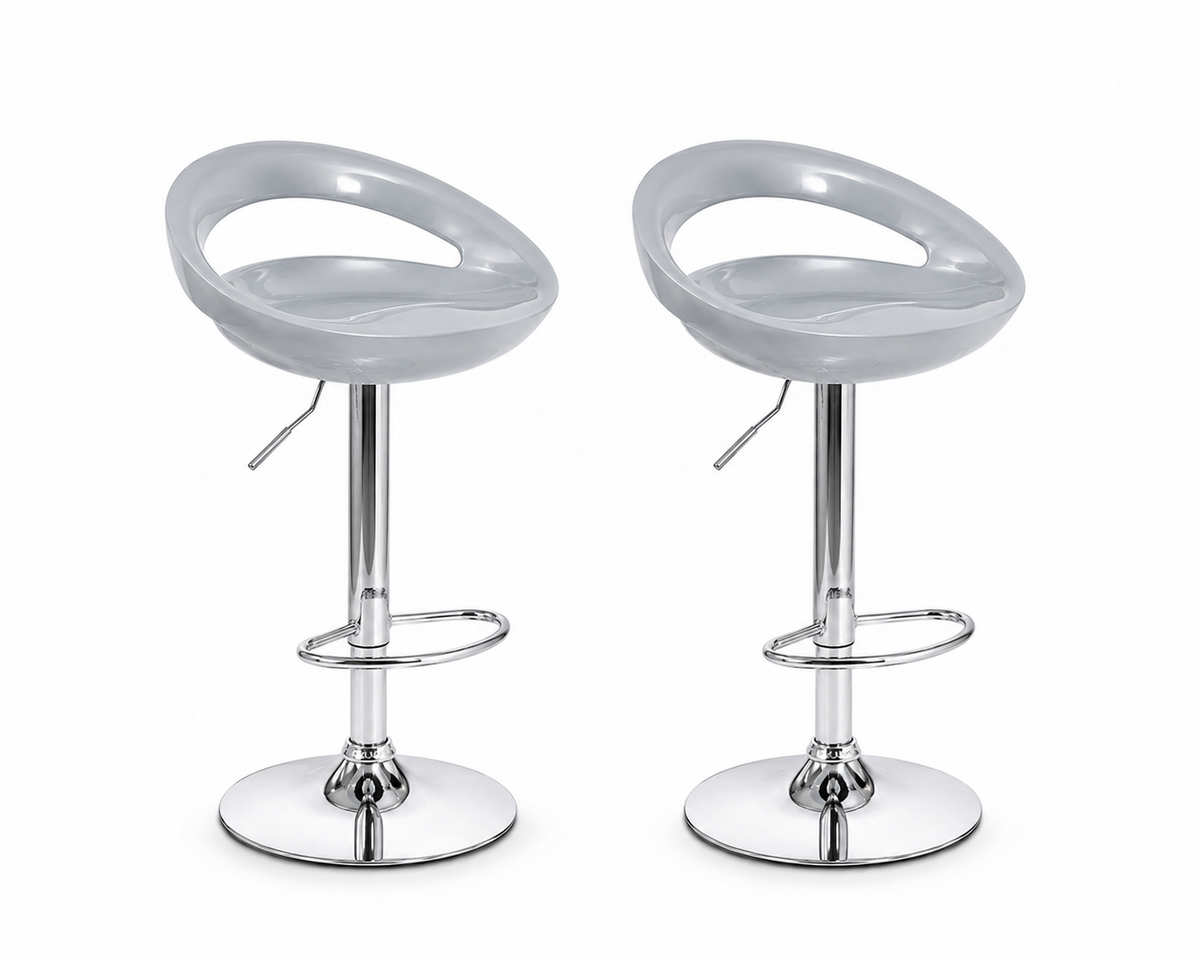 Lot de 2 tabourets de bar avec dossier, hauteur réglable