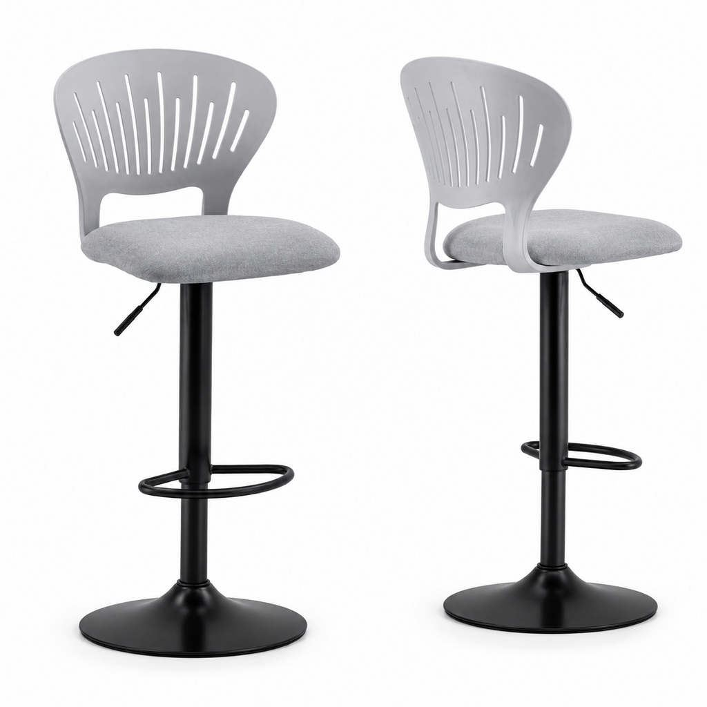Lot de 2 tabourets de cuisine pivotants 360°, hauteur réglable 84-105 cm