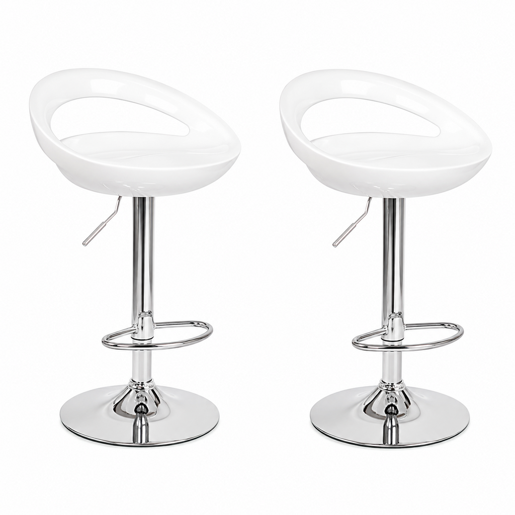 Lot de 2 tabourets de bar avec dossier, hauteur réglable