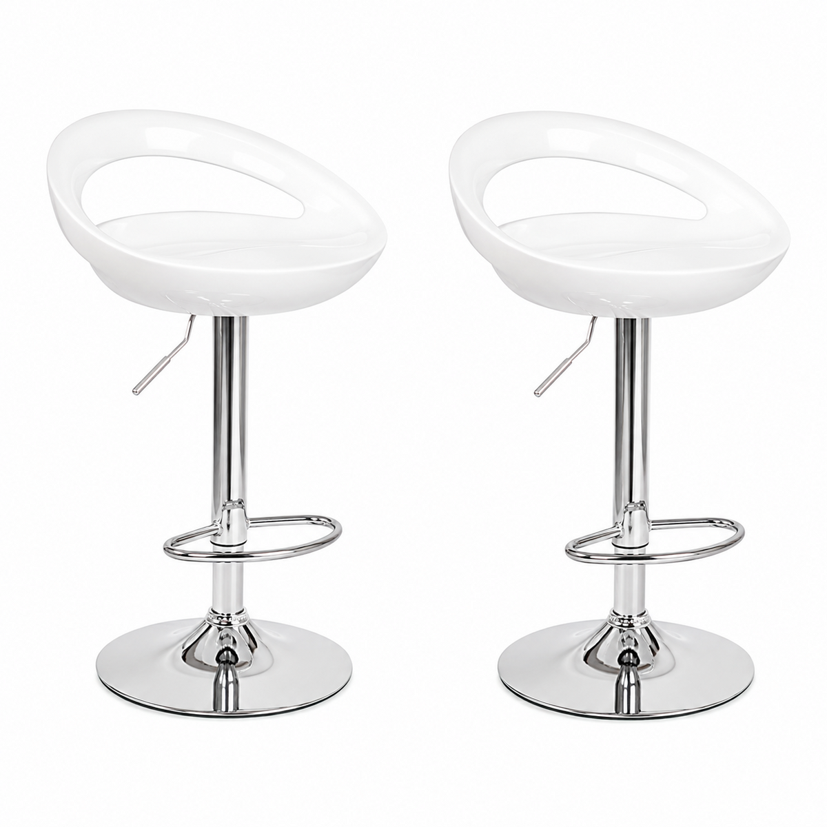 Lot de 2 tabourets de bar avec dossier, hauteur réglable