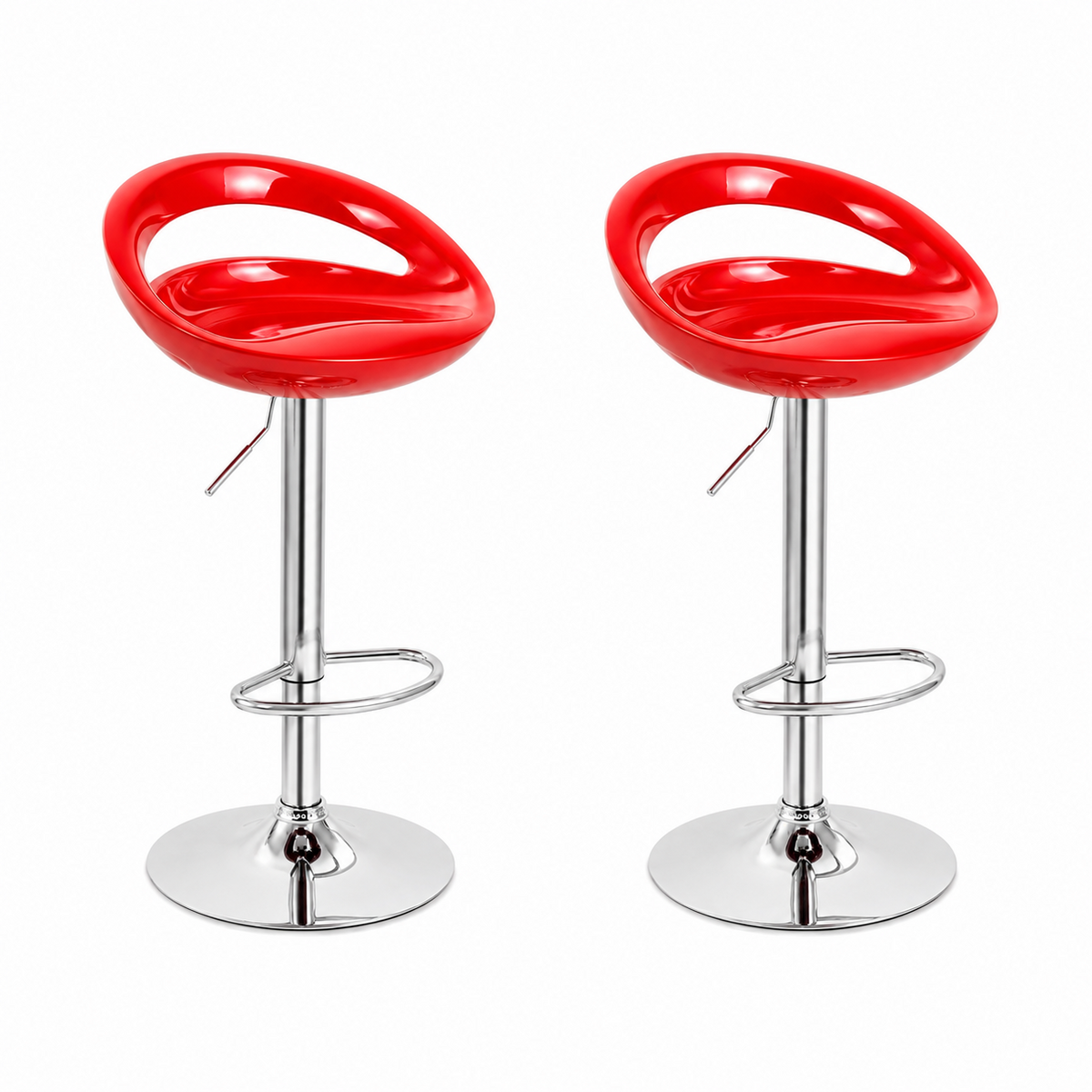 Lot de 2 tabourets de bar avec dossier, hauteur réglable