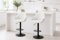 Lot de 2 tabourets de bar pivotants en velours, dossier et accoudoirs
