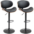 Lot de 2 tabourets de bar pivotants, revêtement synthétique, noir