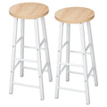 Lot de 2 tabourets de bar hauts, structure acier, assise MDF, style industriel