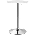 Table de bar ronde pivotante, hauteur réglable 67-93 cm, blanc