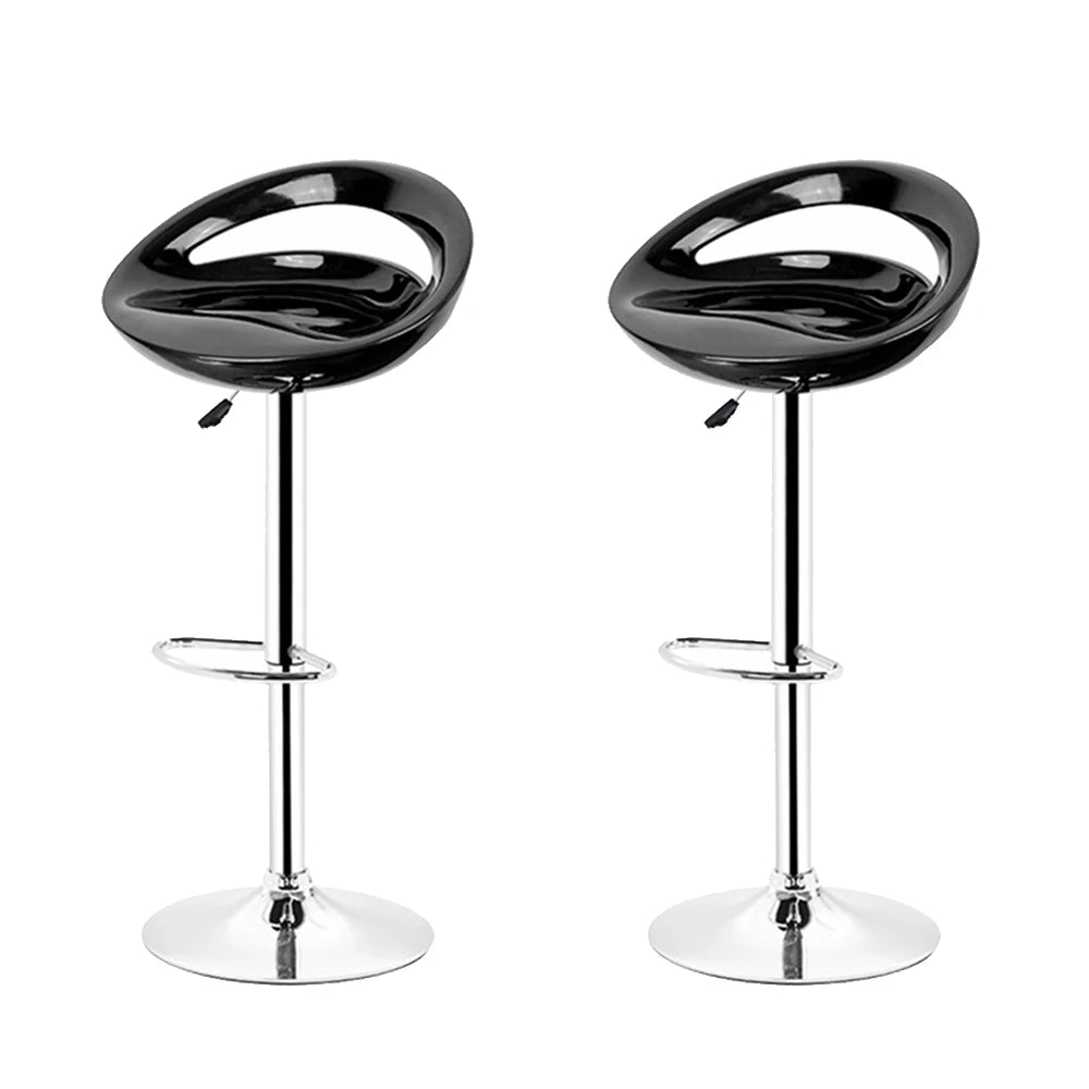 Lot de 2 tabourets de bar avec dossier, hauteur réglable